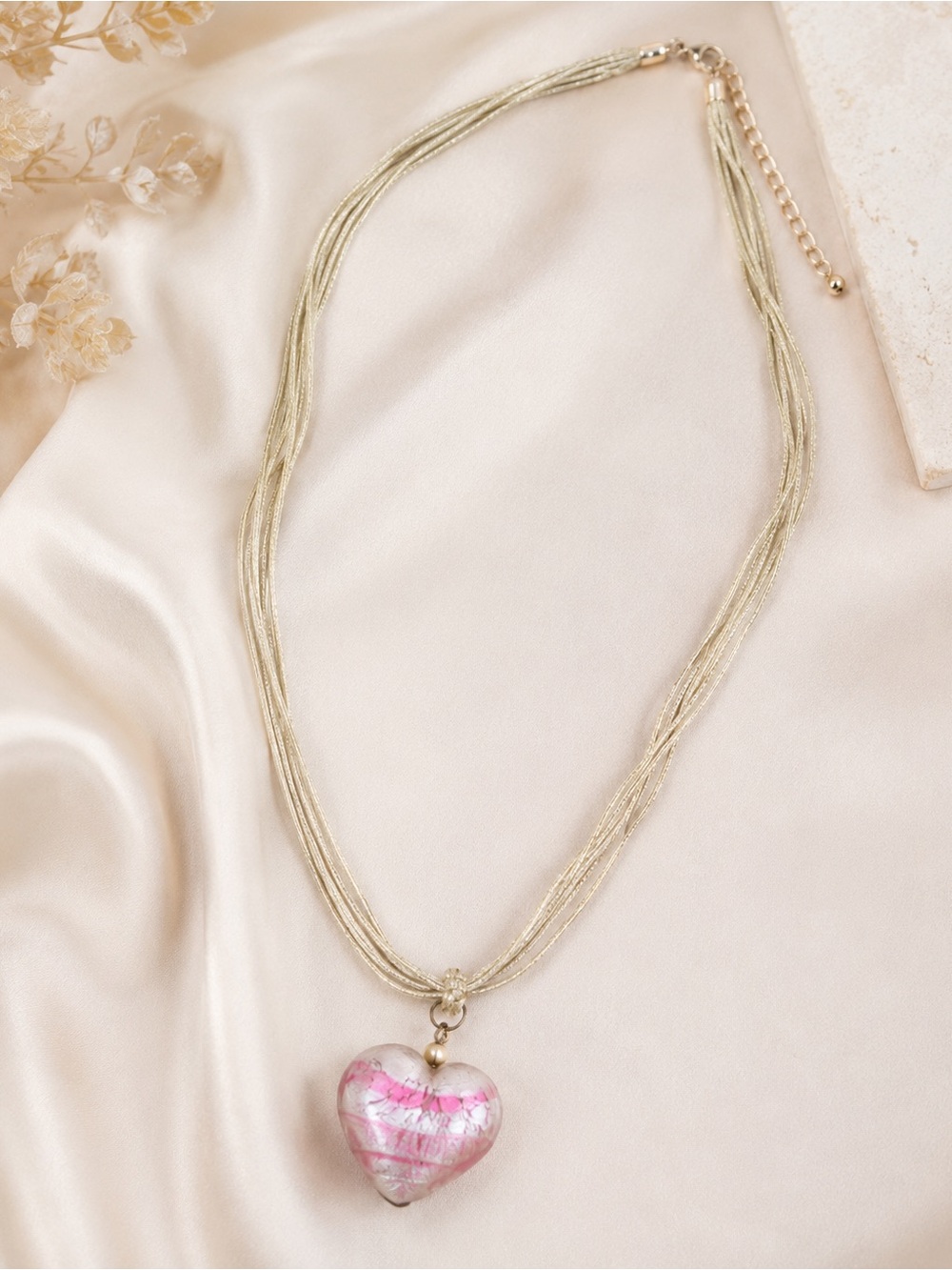 💗 Murano Glass Heart Pendant Necklace 💗